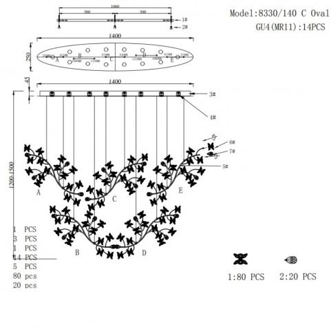 Подвесной светильник Newport Taisia 8330/140 С oval