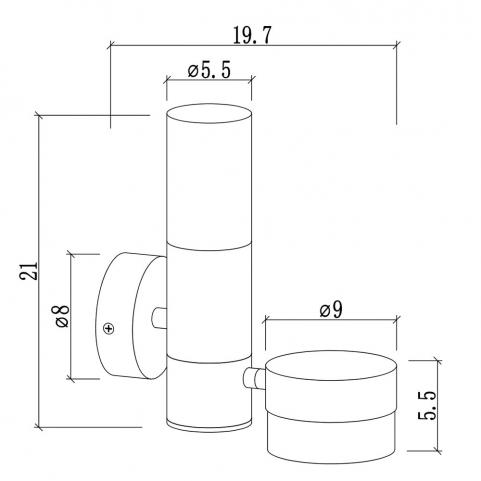Настенный уличный светильник Arte Lamp Budapest A2360AL-2BK