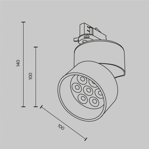 Трековый светильник Maytoni Technical Trinity  2700K Alfa TR199-3-15W2.7K-M-B