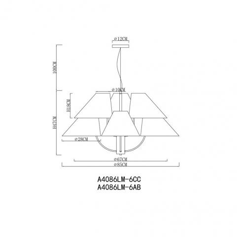 Светильник подвесной Arte Lamp Rondo A4086LM-6CC